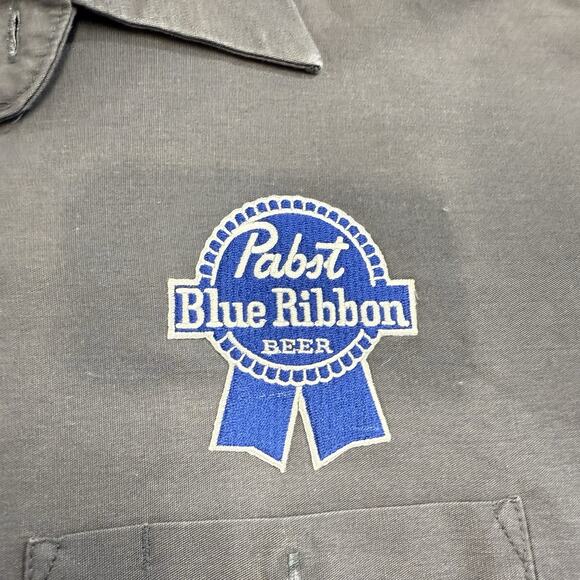 Pabst Blue Ribbon Beer Delivery Guy PBR Patch Uniform XXL Grey Long Sleeve - Picture 5 of 14